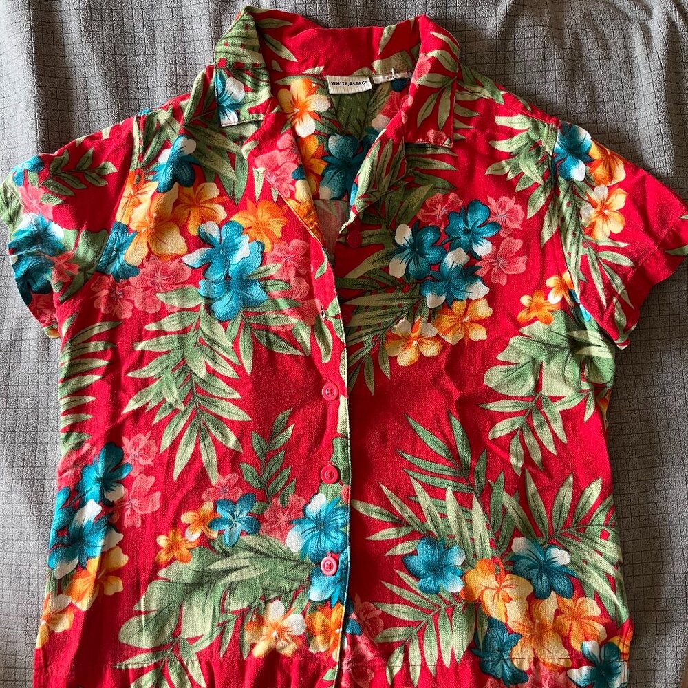 White Stag Floral Hawaiian Shirt